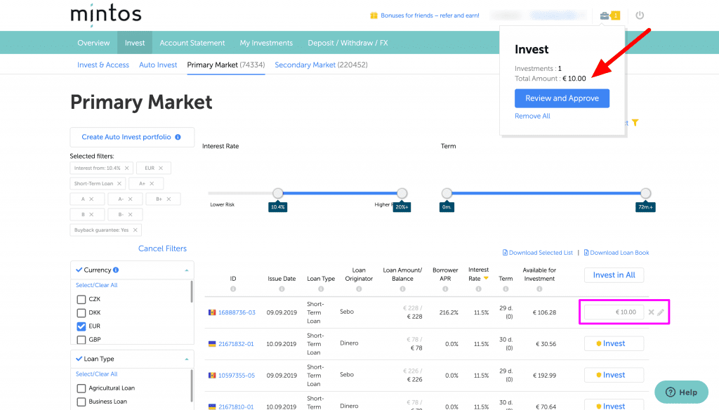 Minimum Investasi Peer to Peer Internasional Mintos