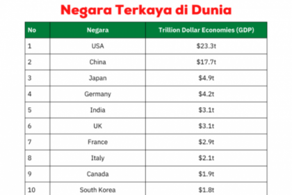10 Negara Terkaya di Dunia (2023)
