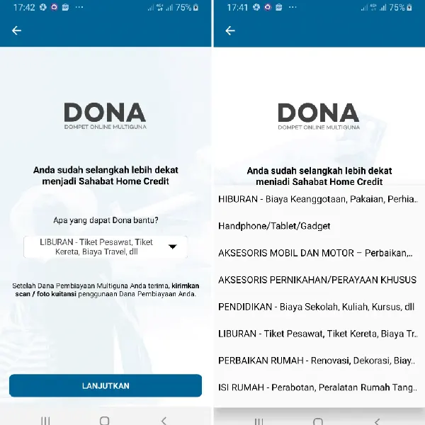 DONA Pinjaman Dana Tunai Online Home Credit
