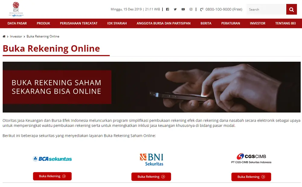 PT Bursa Efek Indonesia Buka Rekening Online 