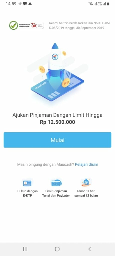 Aplikasi Maucash Pinjaman Online Fitur Kredit