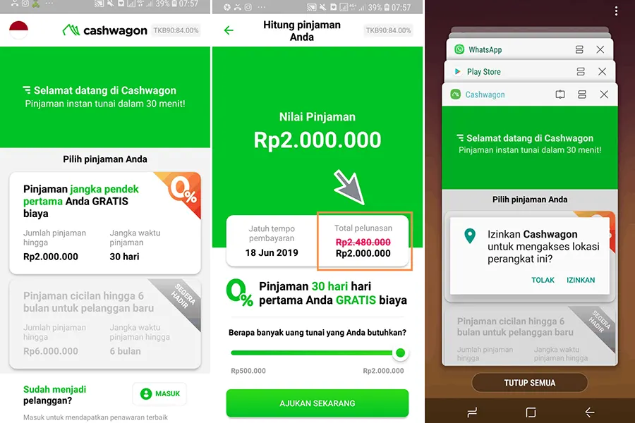 Pinjaman Bunga 0% Cashwagon 2019
