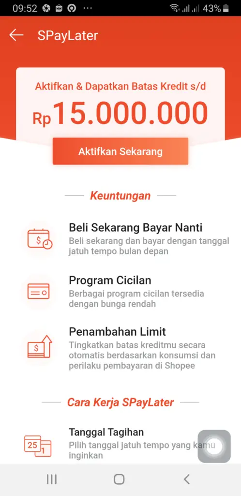 Fitur Shopee PayLater