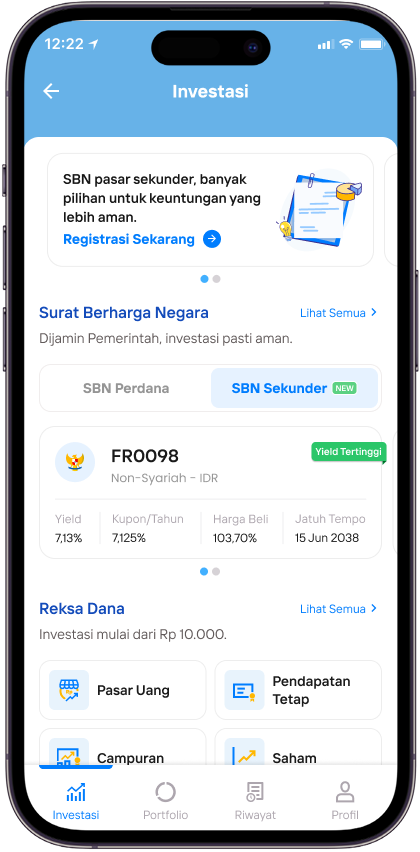 Pendaftaran SBN Sekunder di Livin Mandiri