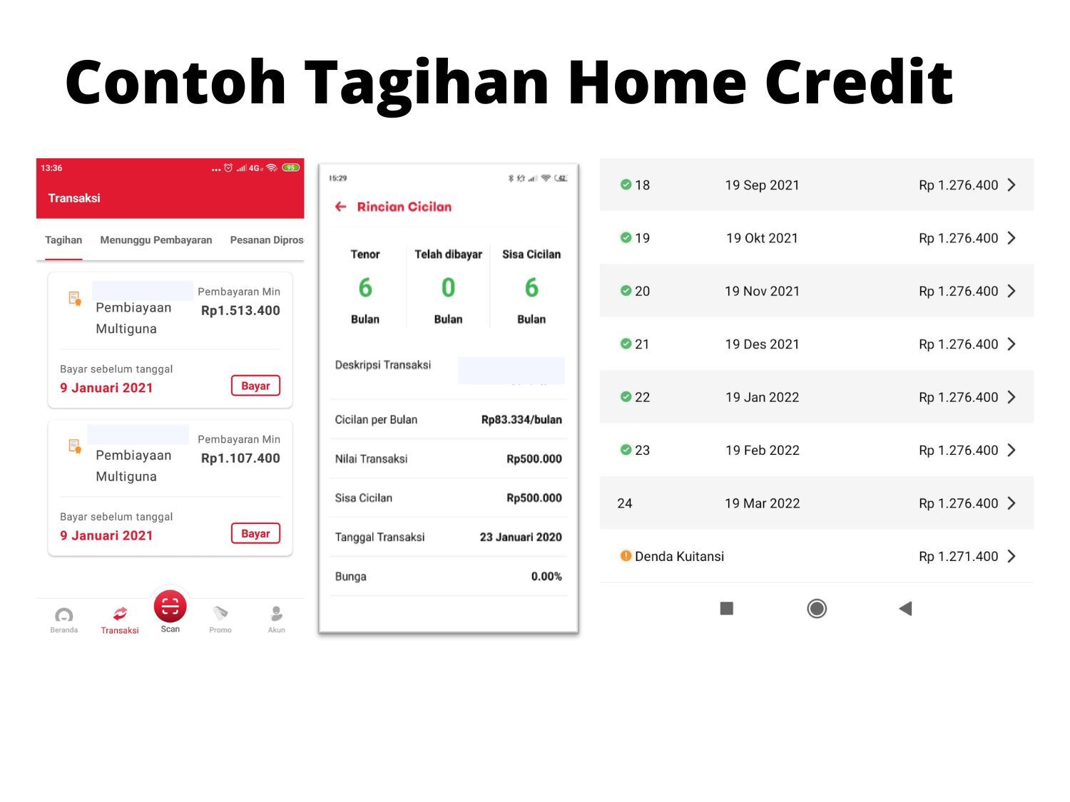 Contoh Tagihan Home Credit