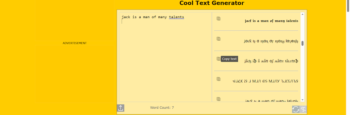 Cool Text Generator