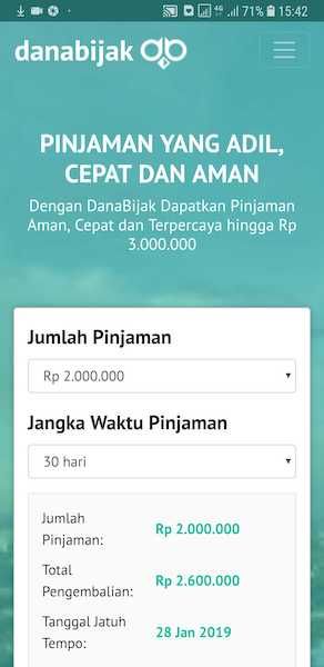 DanaBijak Pinjaman Online Bunga Rendah