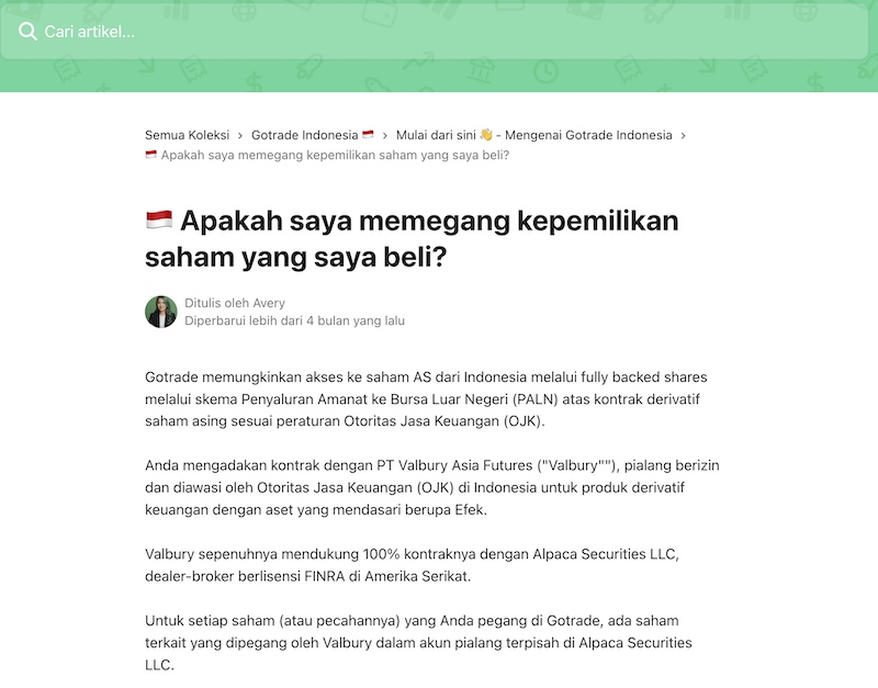 Penjelasan GoTrade kerjasama dengan Alpaca Securities