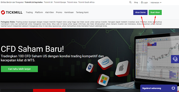 Cara Buka Account Tickmill