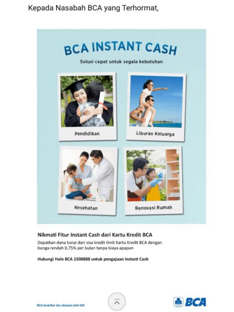 BCA Instant Cash (Bunga 0.75%)