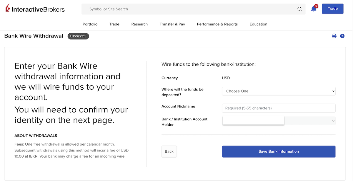 Cara Ambil Uang Withdraw Dana ke rekening bank di Indonesia di Interactive Broker