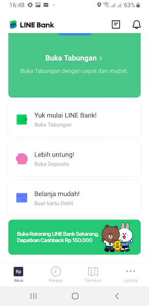 Buka Tabungan Line Bank