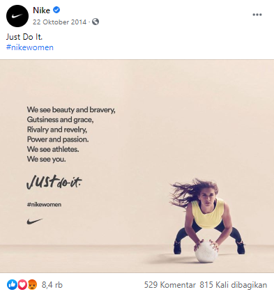 Nike di Facebook