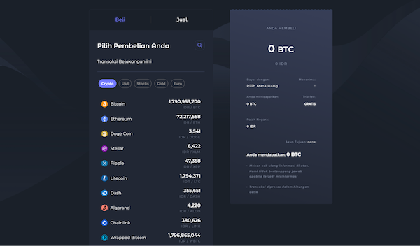 Cara Beli Kripto di Triv