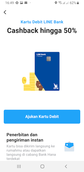 Promo Cashback di Kartu Debit Line Bank
