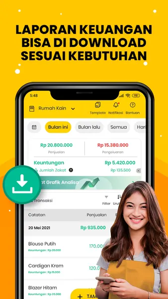 aplikasi BukuKas menyediakan laporan keuangan