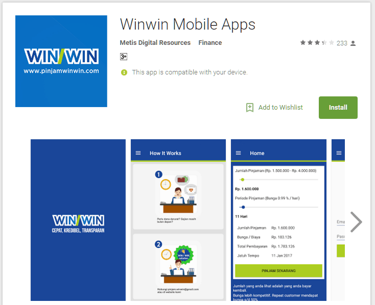 Aplikasi WinWin Pinjaman Online OJK