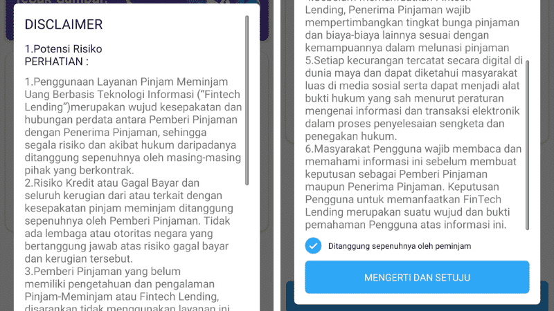 Disclaimer Pinjaman Online