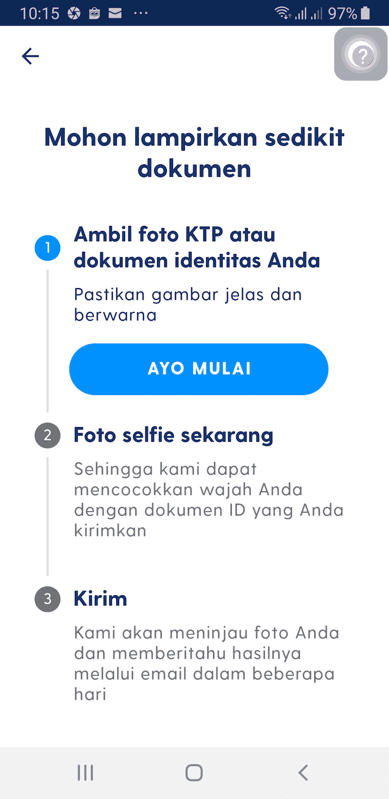 Verifikasi KYC KTP Selfie Aplikasi Luno Jual Beli Bitcoin Kripto