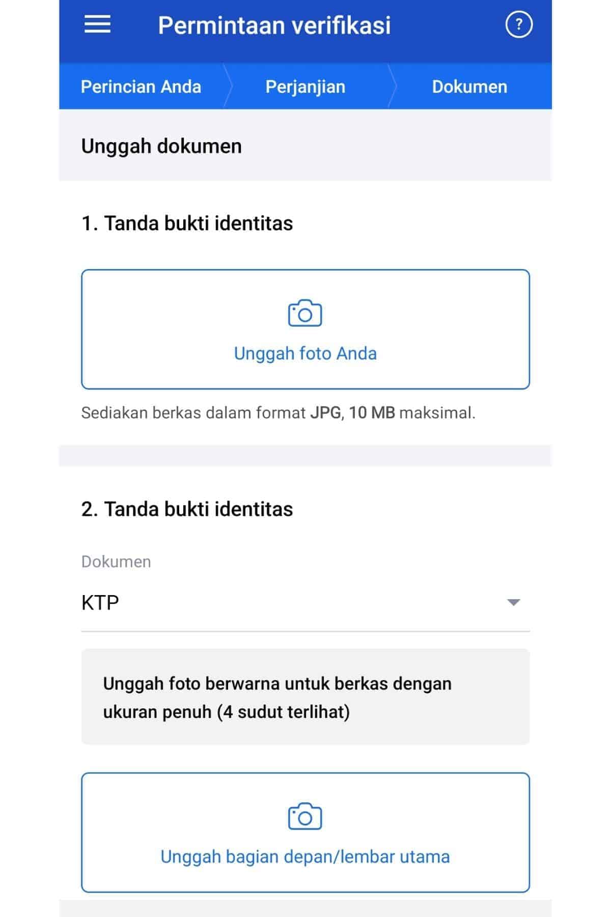 Verifikasi Data Aplikasi OctaFx Broker Forex
